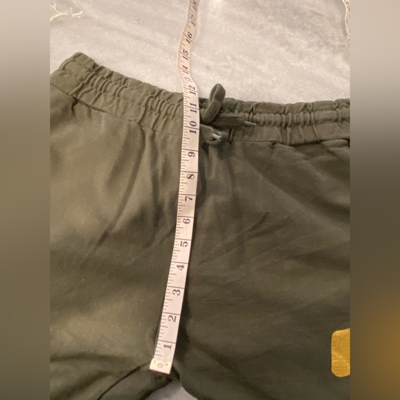 True Religion Size M Horseshoe Jogger Green Gold Pants Drawstring Loungewear - Picture 10 of 13
